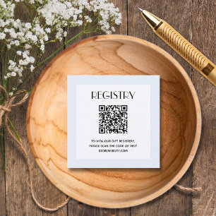 Carte D'accompagnement Baby shower pour garçon bleu chic Code QR