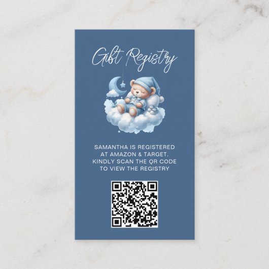 Carte D'accompagnement Baby shower QR Code d'aquarelle mou (Devant)