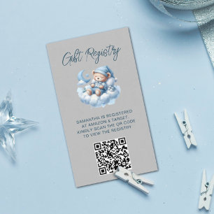 Carte D'accompagnement Baby shower QR Code d'aquarelle mou