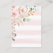 Carte D'accompagnement Baby shower Raffin Lapin Lapin Fille Rose (Dos)