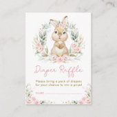 Carte D'accompagnement Baby shower Raffin Lapin Lapin Fille Rose (Devant)