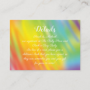 Carte D'accompagnement Baby shower Rainbow Tie Dye