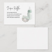 Carte D'accompagnement Baby shower Refus vert (Devant / Derrière)