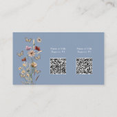 Carte D'accompagnement Baby Shower Registre Fleurs Bleues (Dos)