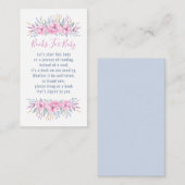 Carte D'accompagnement Baby shower Réserver Demande Fleurs Roses Aquarell (Devant / Derrière)