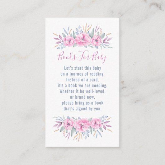 Carte D'accompagnement Baby shower Réserver Demande Fleurs Roses Aquarell (Devant)