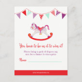 Carte D'accompagnement Baby shower rocking cheval diaper tombole (Dos)