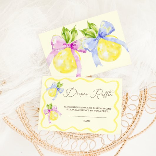 Carte D'accompagnement Baby shower rose cartonné citron