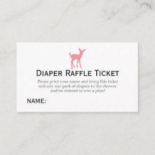 Carte D'accompagnement Baby shower rose de filles de billet de tombola de