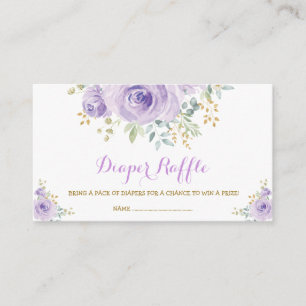 Carte D'accompagnement Baby shower Rose féministe Boho violet Floral Lila