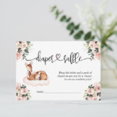 Carte D'accompagnement Baby shower rose floral Déchet de plongée Raffle (Debout devant)