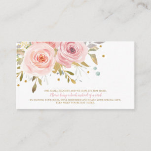 Carte D'accompagnement Baby shower rose floral livre pour bébé Apportez u