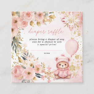 Carte D'accompagnement Baby shower rose Floral Raffle de couche de