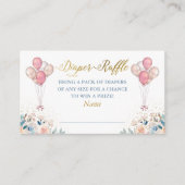 Carte D'accompagnement Baby shower rose Floral Repas de (Devant)
