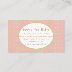 Carte D'accompagnement Baby shower Rose Girl Bird Demande de carnet Insér