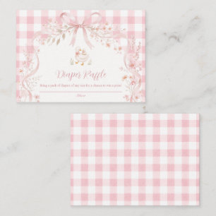 Carte D'accompagnement Baby Shower Rose Pâle Oie Tirage au Sort Couches G
