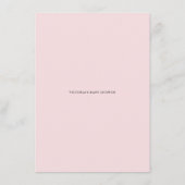 Carte D'accompagnement Baby shower Rose rose Aquarelle Jeu de Bingo (Dos)