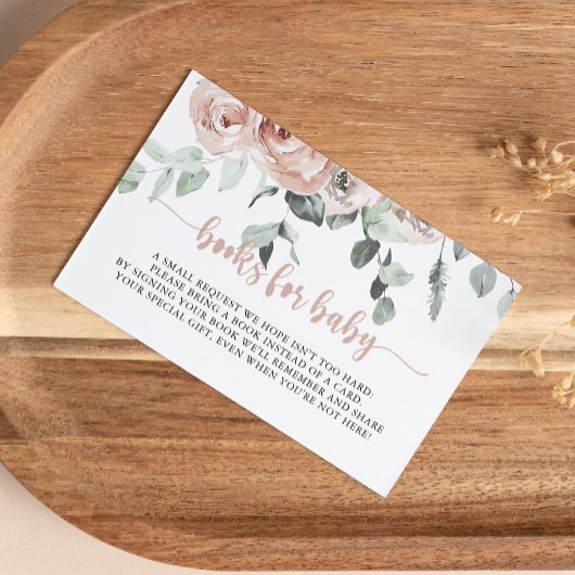 Carte D'accompagnement Baby shower Rose Rose Dusty Classic Demande de rés