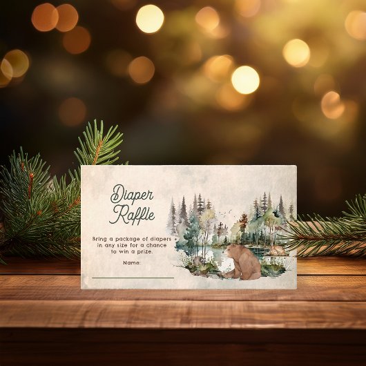 Carte D'accompagnement Baby shower roumain d'ours de forêt