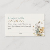 Carte D'accompagnement Baby Shower Rustic Botanical Diaper Raffle (Devant)