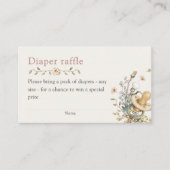 Carte D'accompagnement Baby Shower Rustic Botanical Diaper Raffle (Devant)