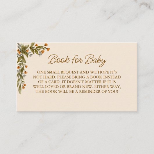 Carte D'accompagnement Baby shower rustique boho Automne (Devant)