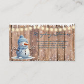 Carte D'accompagnement Baby shower rustique moderne élégant Blue Snowman (Devant)