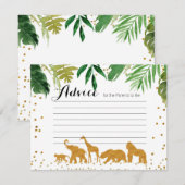 Carte D'accompagnement Baby shower Safari animal Advice Card (Devant / Derrière)