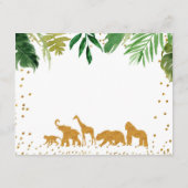 Carte D'accompagnement Baby shower Safari animal Advice Card (Dos)