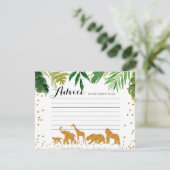 Carte D'accompagnement Baby shower Safari animal Advice Card (Debout devant)