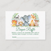 Carte D'accompagnement Baby shower Safari Animaux Raffle Points Billets (Devant)