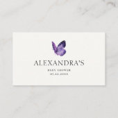 Carte D'accompagnement Baby shower sauvage violet de Papillon de raffle d (Dos)