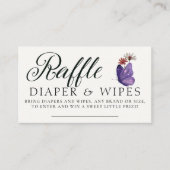 Carte D'accompagnement Baby shower sauvage violet de Papillon de raffle d (Devant)