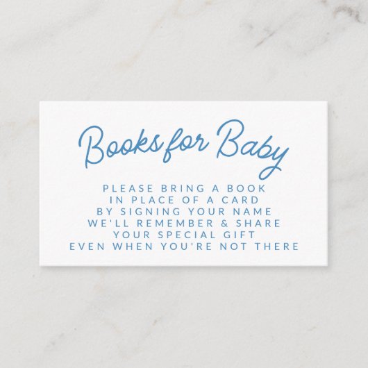 Carte D'accompagnement Baby shower simple Blue Playing Book (Devant)