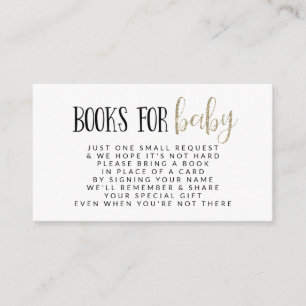 Carte D'accompagnement Baby shower simple de demande de livre moderne