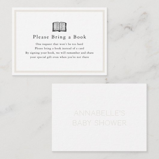 Carte D'accompagnement Baby shower simple S'il vous plaît apporter une ca (Devant / Derrière)
