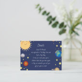 Carte D'accompagnement Baby shower spatial Galaxy Étoiles Universelles (Debout devant)