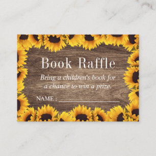 Carte D'accompagnement Baby shower Sunflower Réserver Raffle Billets