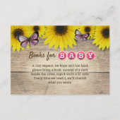 Carte D'accompagnement Baby shower Sunflower rose papillon Demande de rés (Devant)