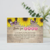 Carte D'accompagnement Baby shower Sunflower rose papillon Demande de rés (Debout devant)