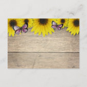 Carte D'accompagnement Baby shower Sunflower rose papillon Demande de rés (Dos)