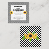 Carte D'accompagnement Baby shower Sunflowers Guides Candies en Jar Game (Devant / Derrière)