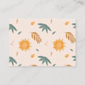 Carte D'accompagnement Baby shower Sunshine Boho Conseils et souhaits (Dos)