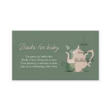 Baby shower Tea Party Cute Minimaliste Chic Vert