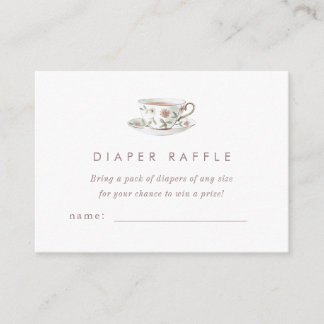 Carte D'accompagnement Baby Shower Tea Party Tirage au Sort de Couches