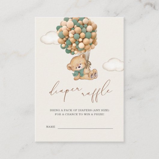 Carte D'accompagnement Baby shower Teddy Bear Raffin (Devant)