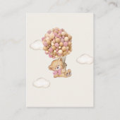Carte D'accompagnement Baby shower Teddy Bear Raffin (Dos)