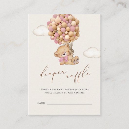 Carte D'accompagnement Baby shower Teddy Bear Raffin (Devant)