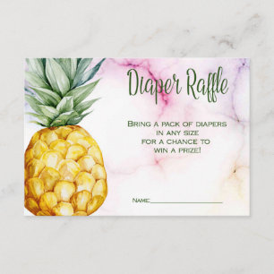 Carte D'accompagnement Baby shower tropical d'ananas de tombola de