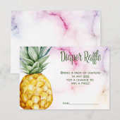 Carte D'accompagnement Baby shower tropique de l'ananas au carillon (Devant / Derrière)